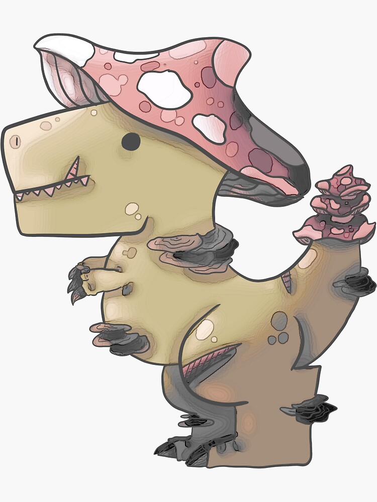 "Mushroom Dinosaur" Sticker for Sale by Crazyfoix Redbubble