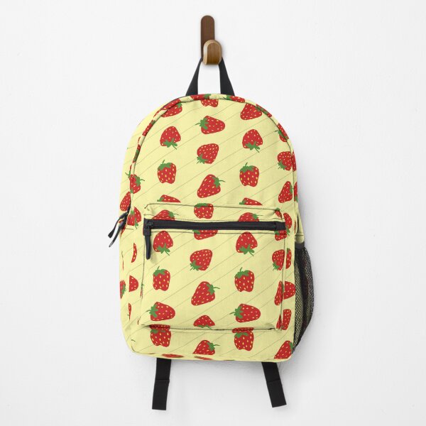 Item preview, Strawberry Rows - repeating fruit pattern on yellow - chunky design designed and sold by BrandNameNerd.