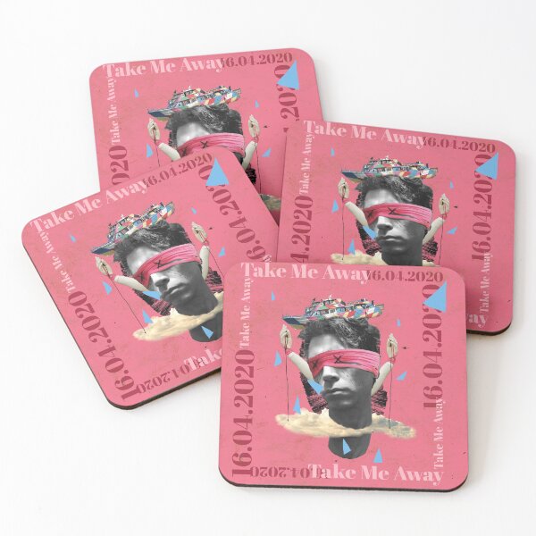 Item preview, Artistic collage - Man portrait blindfolded on pink background. designed and sold by GreissDesign.