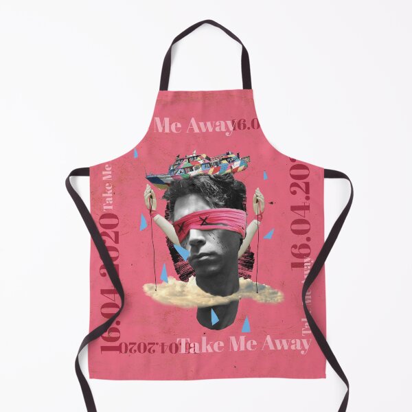 Item preview, Artistic collage - Man portrait blindfolded on pink background. designed and sold by GreissDesign.