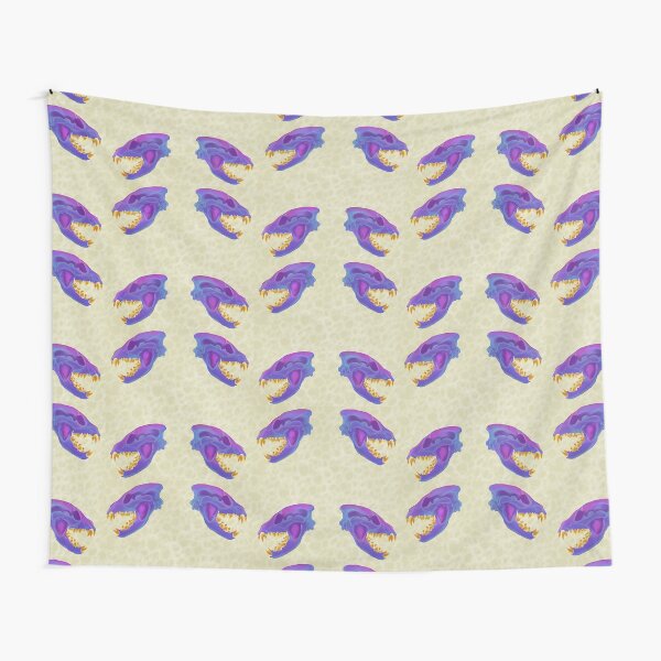 Diaphonized Hyena Skull Gold Teeth Cream Tapestry
