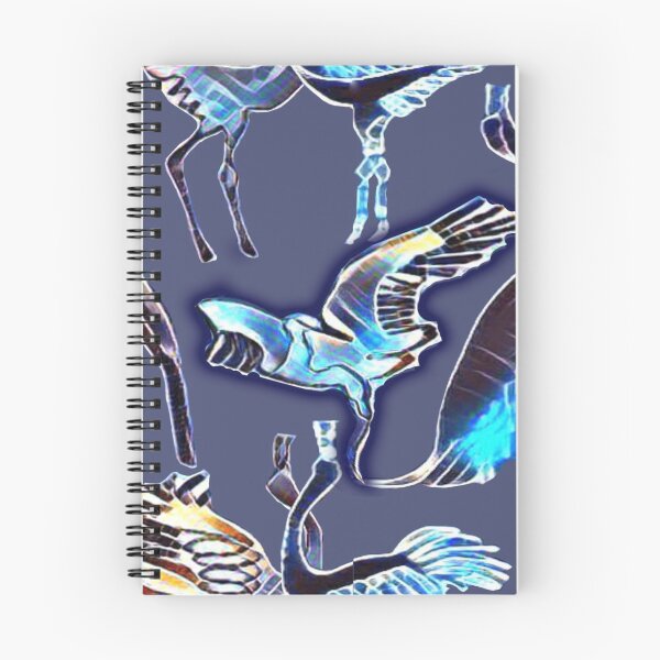 Item preview, cranes, mating dance, night, blue, trend of the year designed and sold by Maria Mihailova.