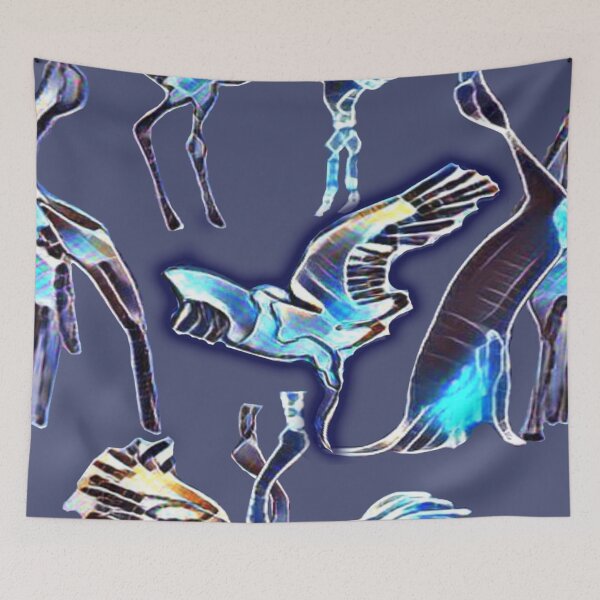 Item preview, cranes, mating dance, night, blue, trend of the year designed and sold by Maria Mihailova.