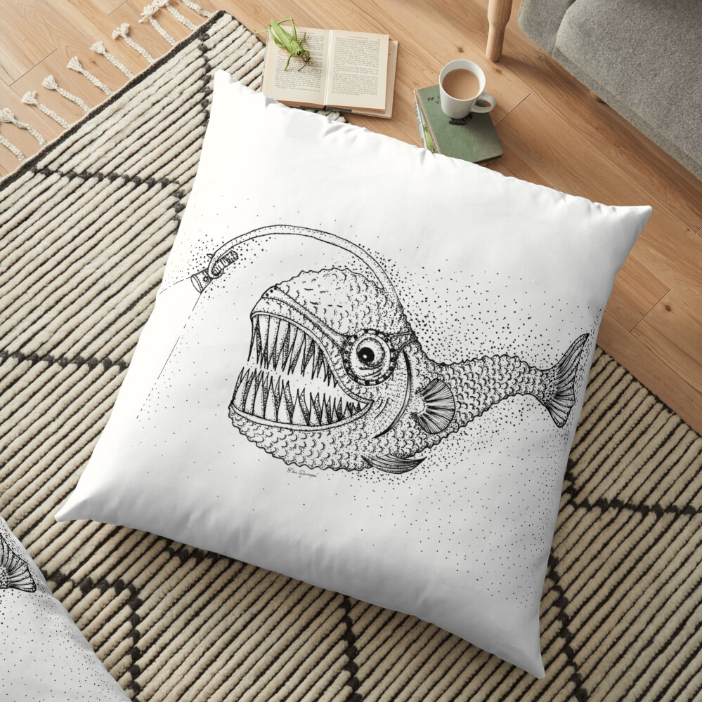 Fish from depths Floor Pillow