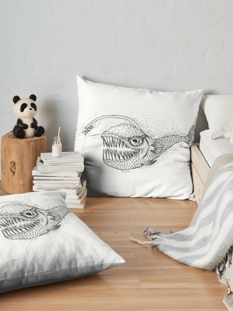 Alternate view of Fish from depths Floor Pillow