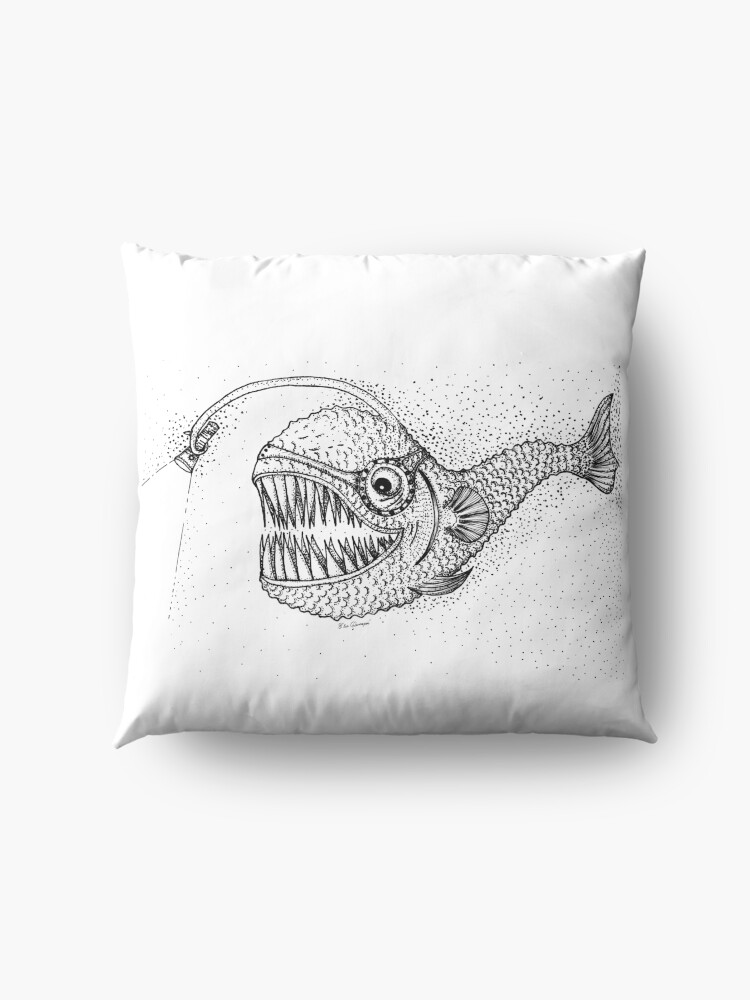 Alternate view of Fish from depths Floor Pillow
