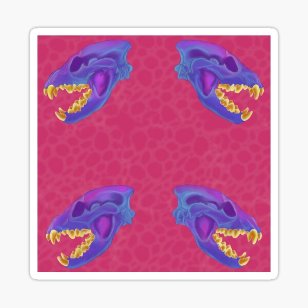 Item preview, Diaphonized Hyena Skull Gold Teeth Raspberry designed and sold by Ashley Gagnon.