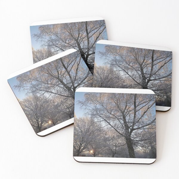 Item preview, Sunrise Behind Snowy Trees at Richmond Park designed and sold by FlikeNoir.