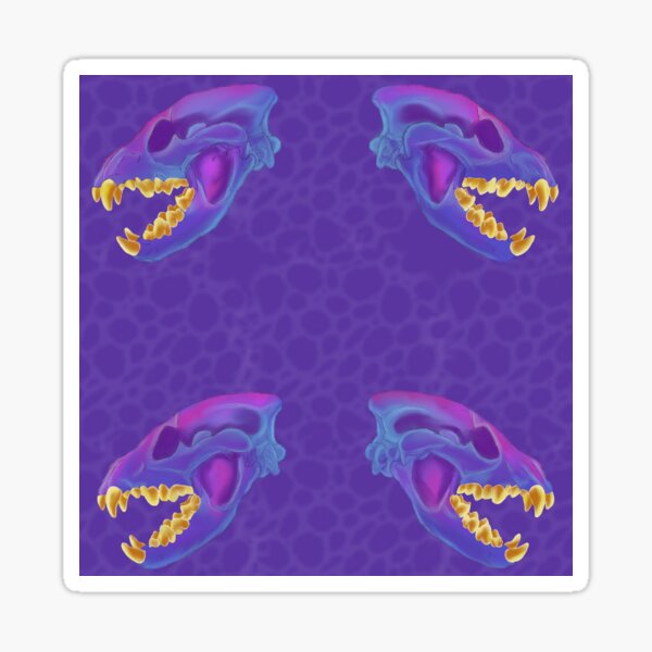 Item preview, Diaphonized Hyena Skull Gold Teeth Purple designed and sold by Ashley Gagnon.