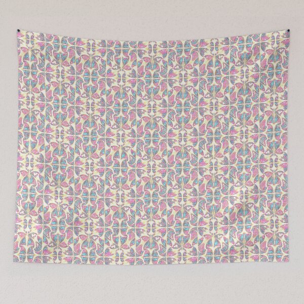 Item preview, Swirl Squared Geometric Pattern in Pink Teal Yellow designed and sold by nancyjcreates.
