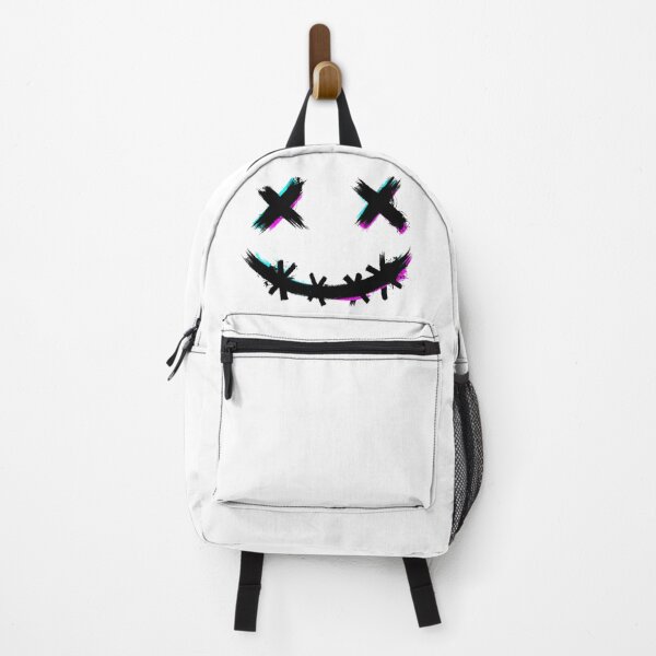 Item preview, Crazy Scary Brush Stroke Smile with Glitch Effect Face Black Purple Blue designed and sold by WearWolfDesigns.