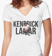 Kendrick Lamar - Text Portrait Women's Fitted V-Neck T-Shirt