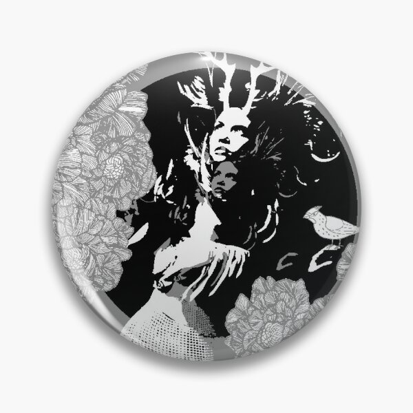 Item preview, Mythical deer lady in black and white designed and sold by chrismatt.
