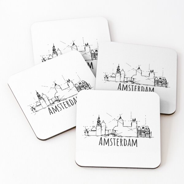 Item preview, Amsterdam Netherlands Skyline Tee Cartoon Sketch designed and sold by LbentaChard.