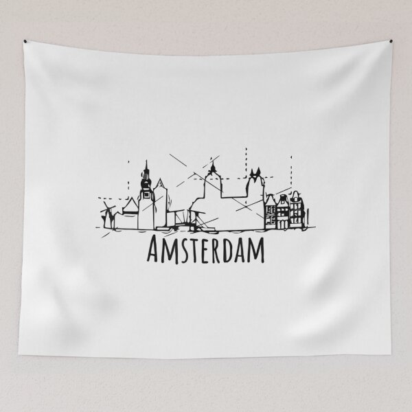 Item preview, Amsterdam Netherlands Skyline Tee Cartoon Sketch designed and sold by LbentaChard.
