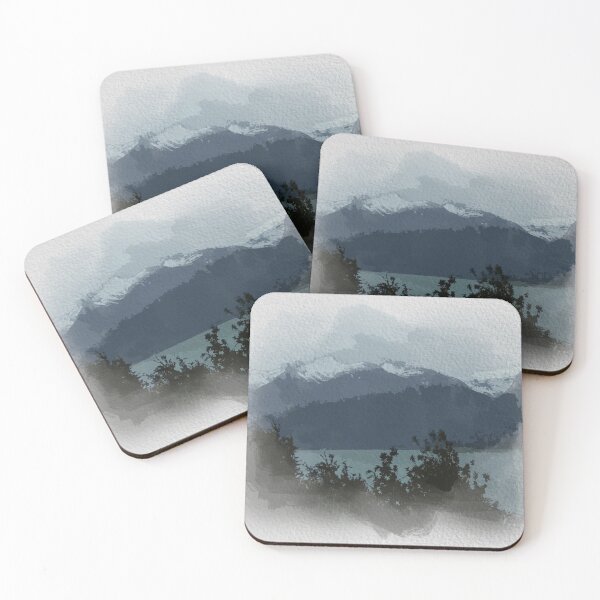 Item preview, Landscape of Patagonia Argentina in watercolor and white background designed and sold by FDbubble1986.