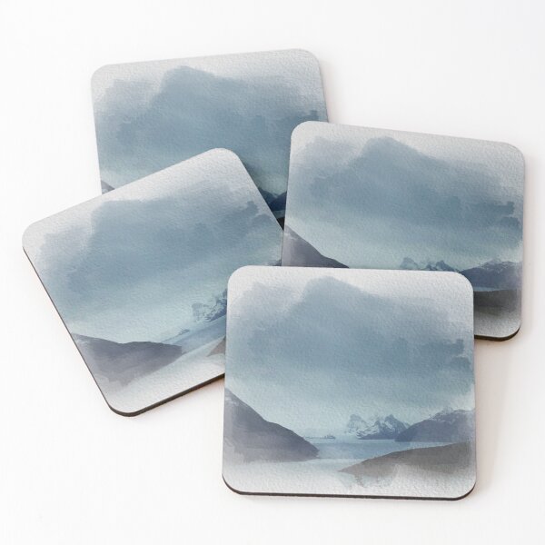 Item preview, Landscape of Patagonia Argentina in watercolor and white background designed and sold by FDbubble1986.