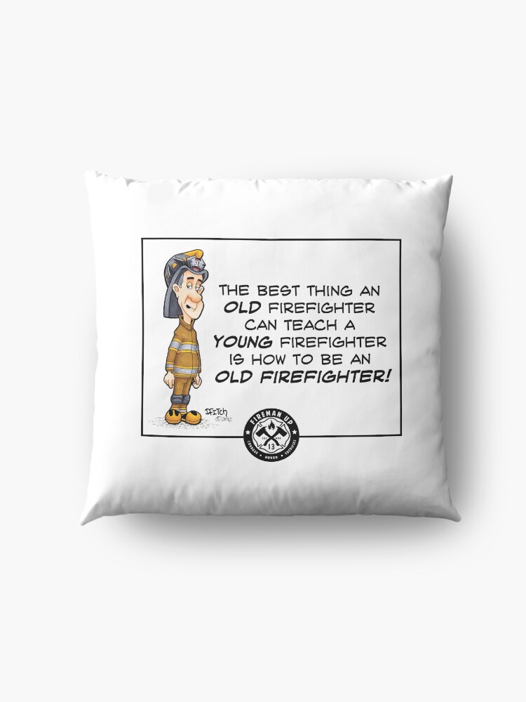 Alternate view of Old Firefighter Wisdom Floor Pillow