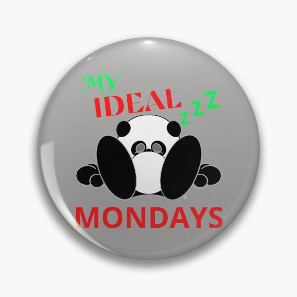 Item preview, MY IDEAL MONDAYS: LAZY CARTOON PANDA_RED LETTERING designed and sold by CelebraToons.