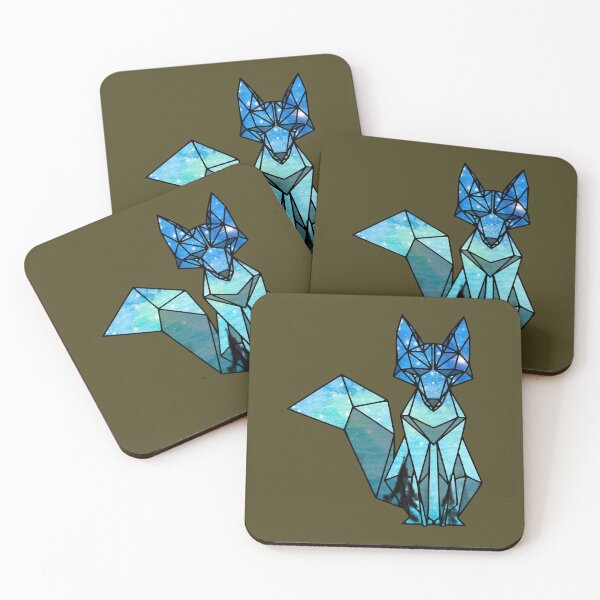 Item preview, Night Crystal Fox - Blue Polygon designed and sold by Chubuter.