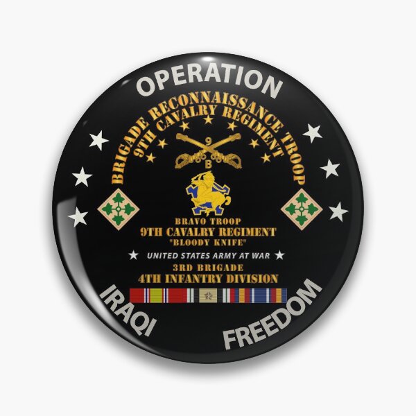 Item preview, Army - BRT - 9th Cav, B Trp, 3rd Bde - 4th Inf Div - OPERATION IF w IRAQ SVC designed and sold by Military Insignia Products.