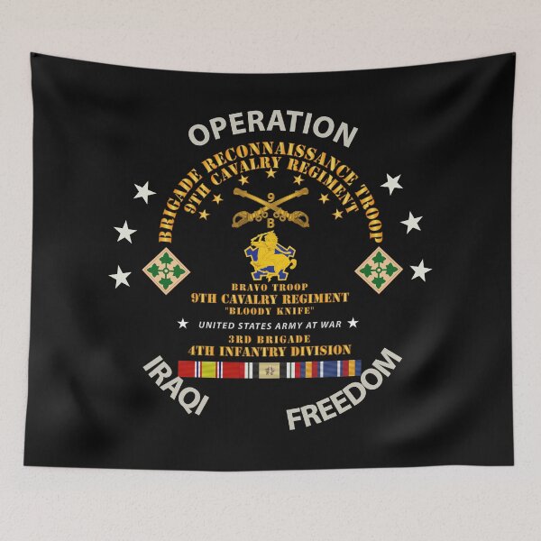 Item preview, Army - BRT - 9th Cav, B Trp, 3rd Bde - 4th Inf Div - OPERATION IF w IRAQ SVC designed and sold by Military Insignia Products.