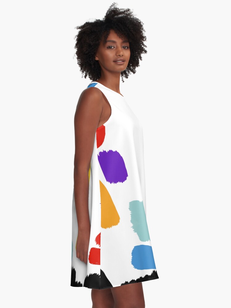 Alternate view of Painting Deep White A-Line Dress