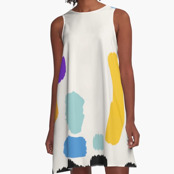 Painting Creamy Cream A-Line Dress