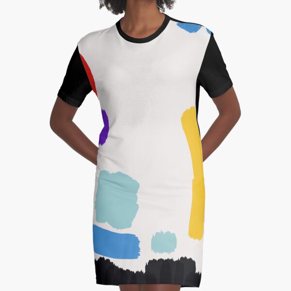 Painting Creamy Cream Graphic T-Shirt Dress
