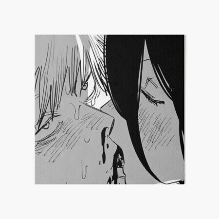 Lámina rígida «Denji & Reze Kiss Chainsaw Man» de AoiDoi Redbubble