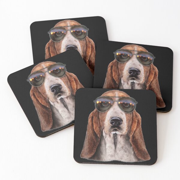 Item preview, Basset Hound Dog Wearing Swag Aviator Sunglass designed and sold by LbentaChard.