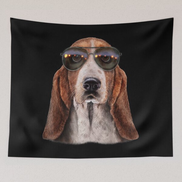 Item preview, Basset Hound Dog Wearing Swag Aviator Sunglass designed and sold by LbentaChard.