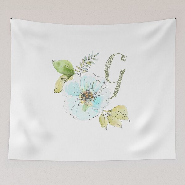 Item preview, Letter g with a flower design designed and sold by amalebraheem.