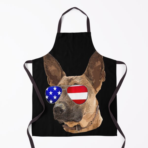 Item preview, Belgian Malinois Dog with USA American flag designed and sold by LbentaChard.