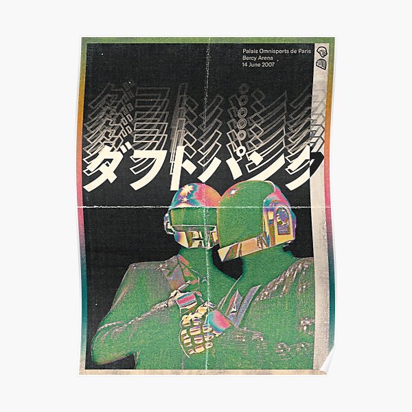 Neon Daft Punk Japanese Style Poster