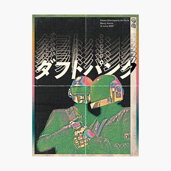 Neon Daft Punk Japanese Style Photographic Print