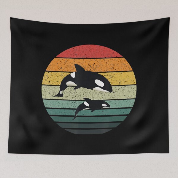 Item preview, Orca Family Vintage Retro Art Killer Whale Family designed and sold by LbentaChard.