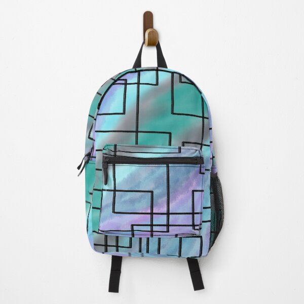 Item preview, Abstract Geometric blue purple rectangles  designed and sold by SoniasArtwork.