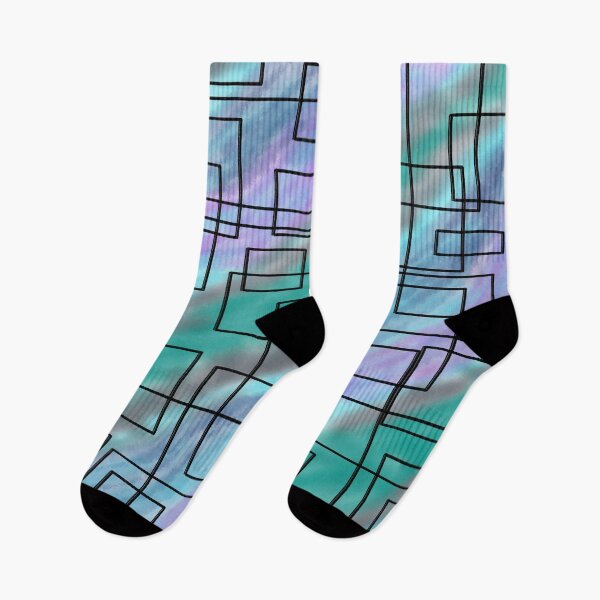 Item preview, Abstract Geometric blue purple rectangles designed and sold by SoniasArtwork.