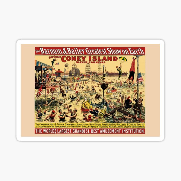 Item preview, Coney Island Water Carnival Circus Vintage Poster designed and sold by worldways.