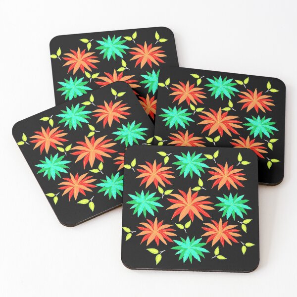 Item preview, Spikey Floral Design | Orange, Yellow, Green and Lime | Leaf Pattern designed and sold by JillyJ05.