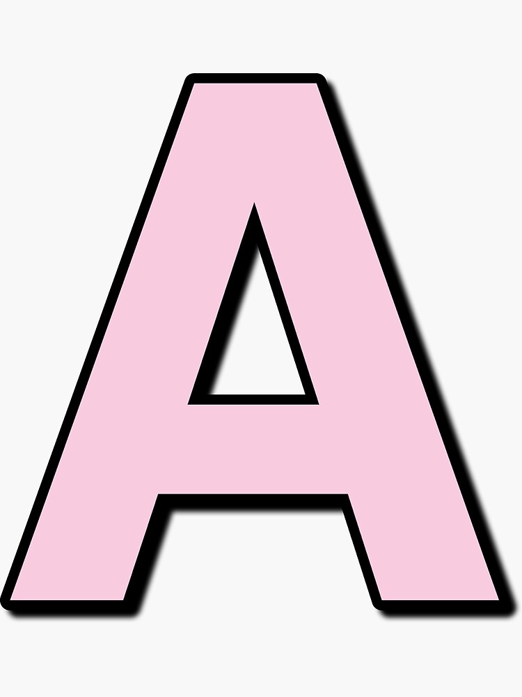 Pink A - Initial A - Sticker
