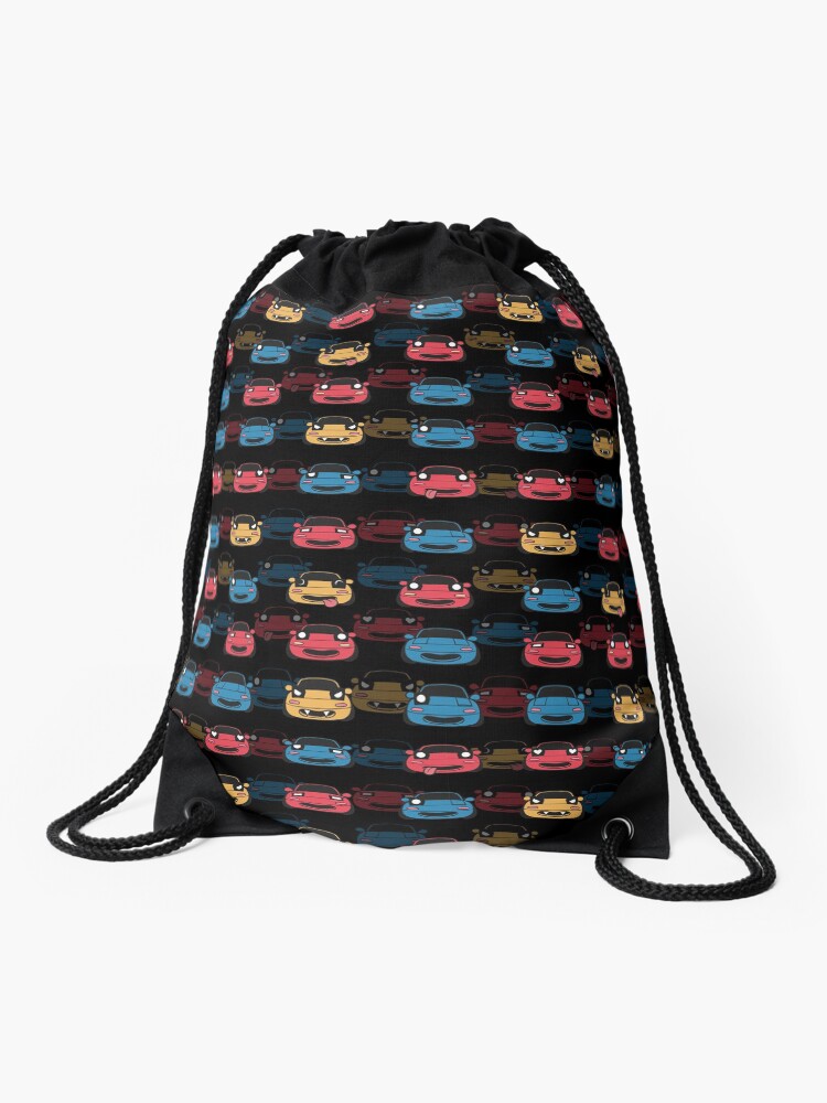 Thumbnail 1 of 3, Drawstring Bag, MIATA PATTERN BLACK designed and sold by grifinity.