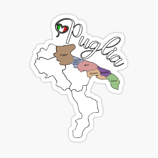 Item preview, I Love Puglia - Provinces of Puglia Italy designed and sold by molamode.