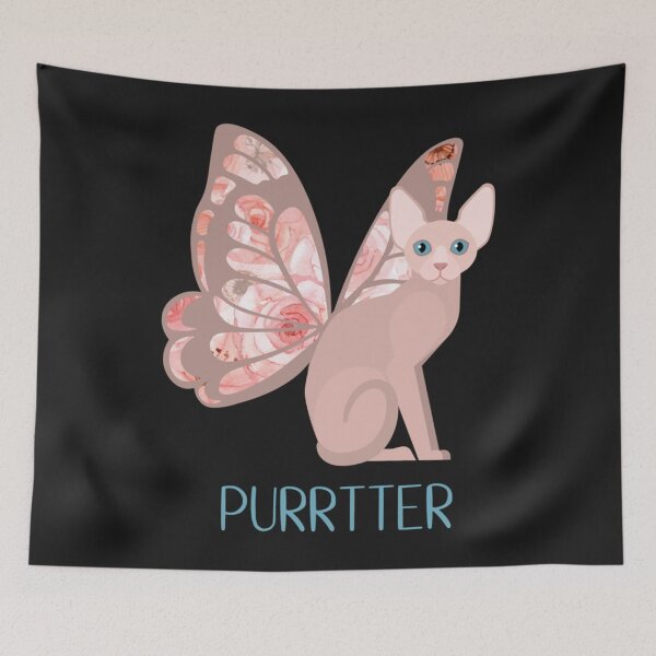 Item preview, Butterfly Cat Butterflycat Purrtter Sphynx Cat Flower Lovers designed and sold by miriamee.