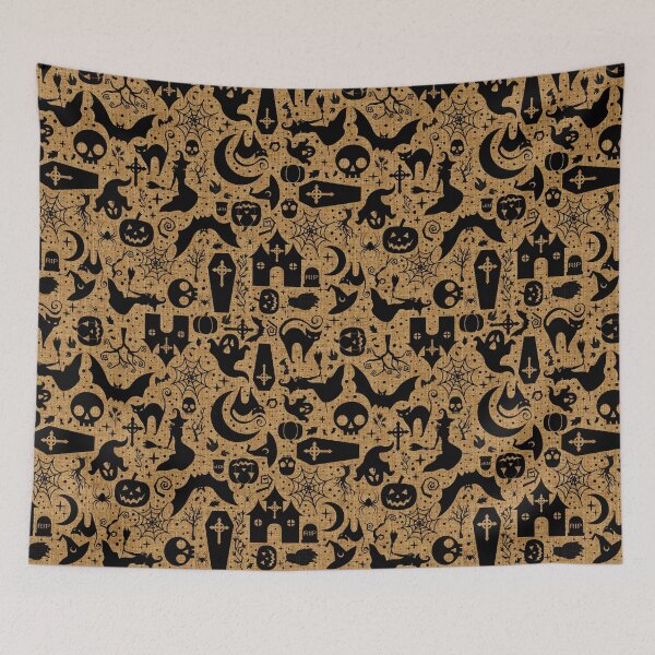 Item preview, Halloween Linens - Black/Pumpkin designed and sold by SugarPineDesign.