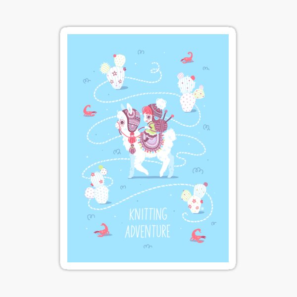 Knitting Adventure Sticker