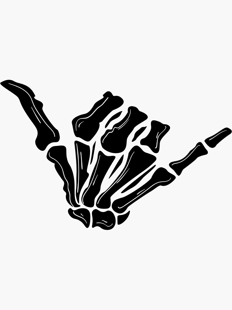 Thumbnail 3 of 3, Sticker, Hang loose skeleton hand designed and sold by arrow-of-trust.
