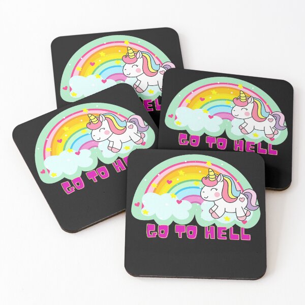 Item preview, Rainbow Unicorn Go To Hell T-shirt Essential T-Shirt designed and sold by Kritsanasupha.