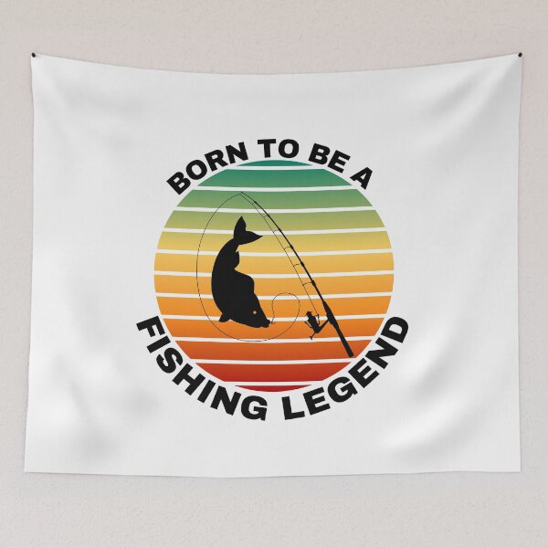Item preview, Retro Born to be a FISHING LEGEND (Black Text) designed and sold by CaitU.